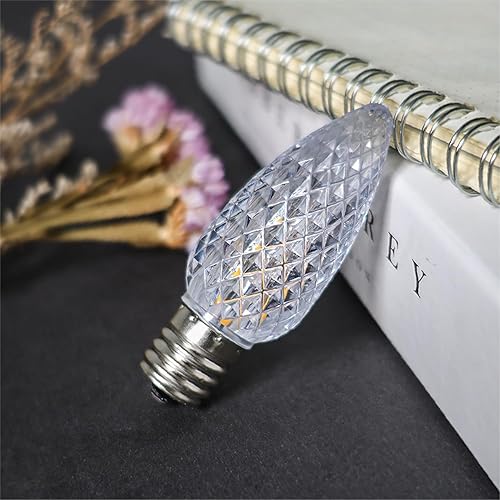 Miniatura 4 de Paquete de 50 bombillas LED C9 de repuesto para Navidad, bombillas LED C9 inastillables de 0.6 W para tira de luces de Navidad, base intermedia E17,