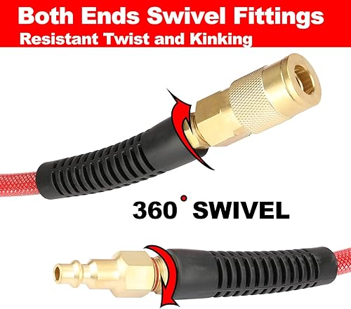 Miniatura 3 de YOTOO Manguera de aire de poliuretano reforzado de 14 pulgadas de diámetro interior por 25 pies de largo, flexible, manguera de compresor de aire