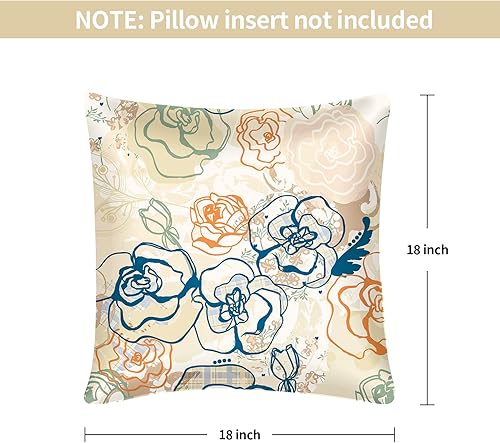 Miniatura 5 de Paquete de 4 fundas de almohada fundas de almohada cuadradas decorativas fundas de cojín suaves paquete de 4 fundas de almohada de 18 x 18 pulgadas