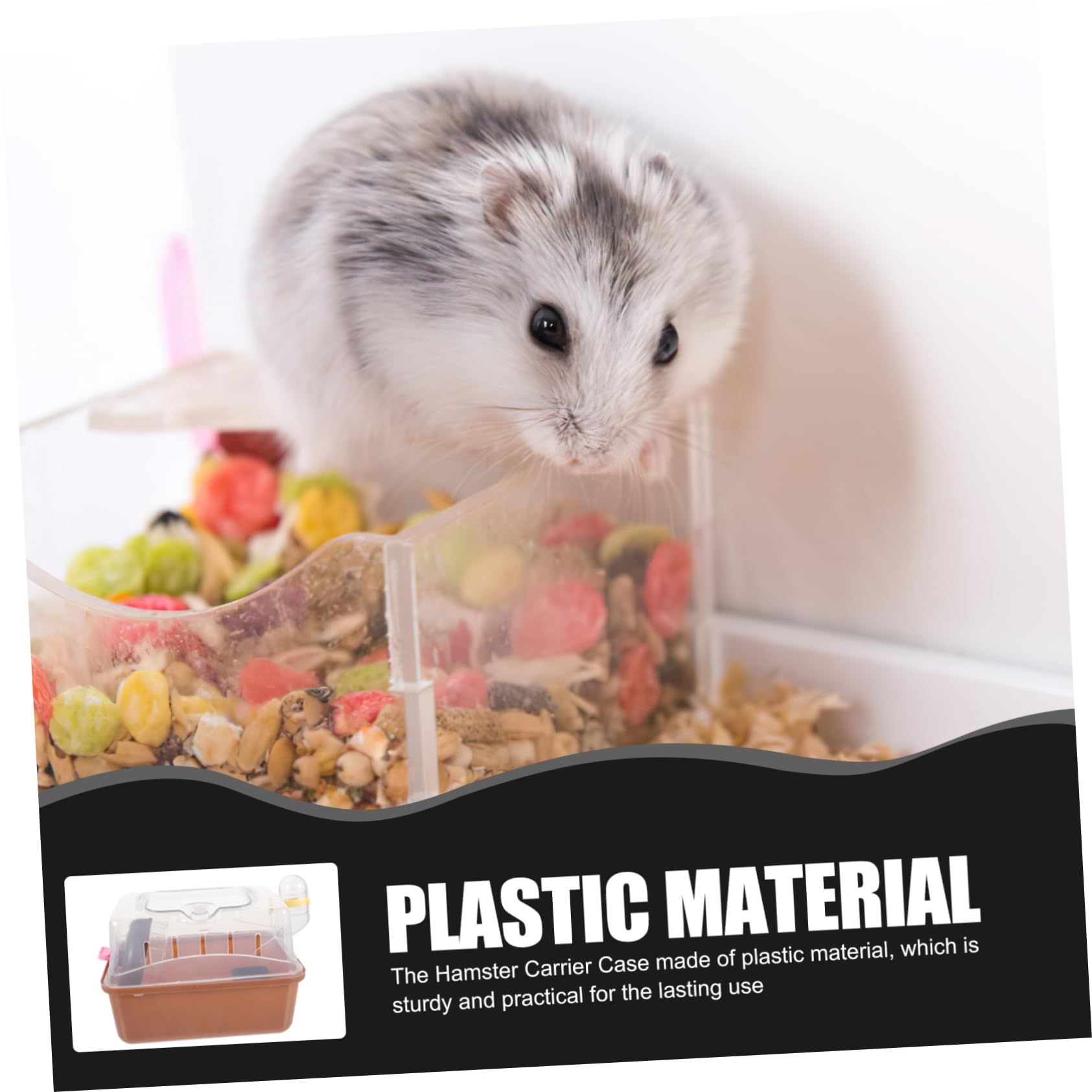 BESTonZON Transparent Small Pet Cage for Hamster Guinea Pig and More Outdoor Travel Carrier with for Enhanced Ventilation and Comfort