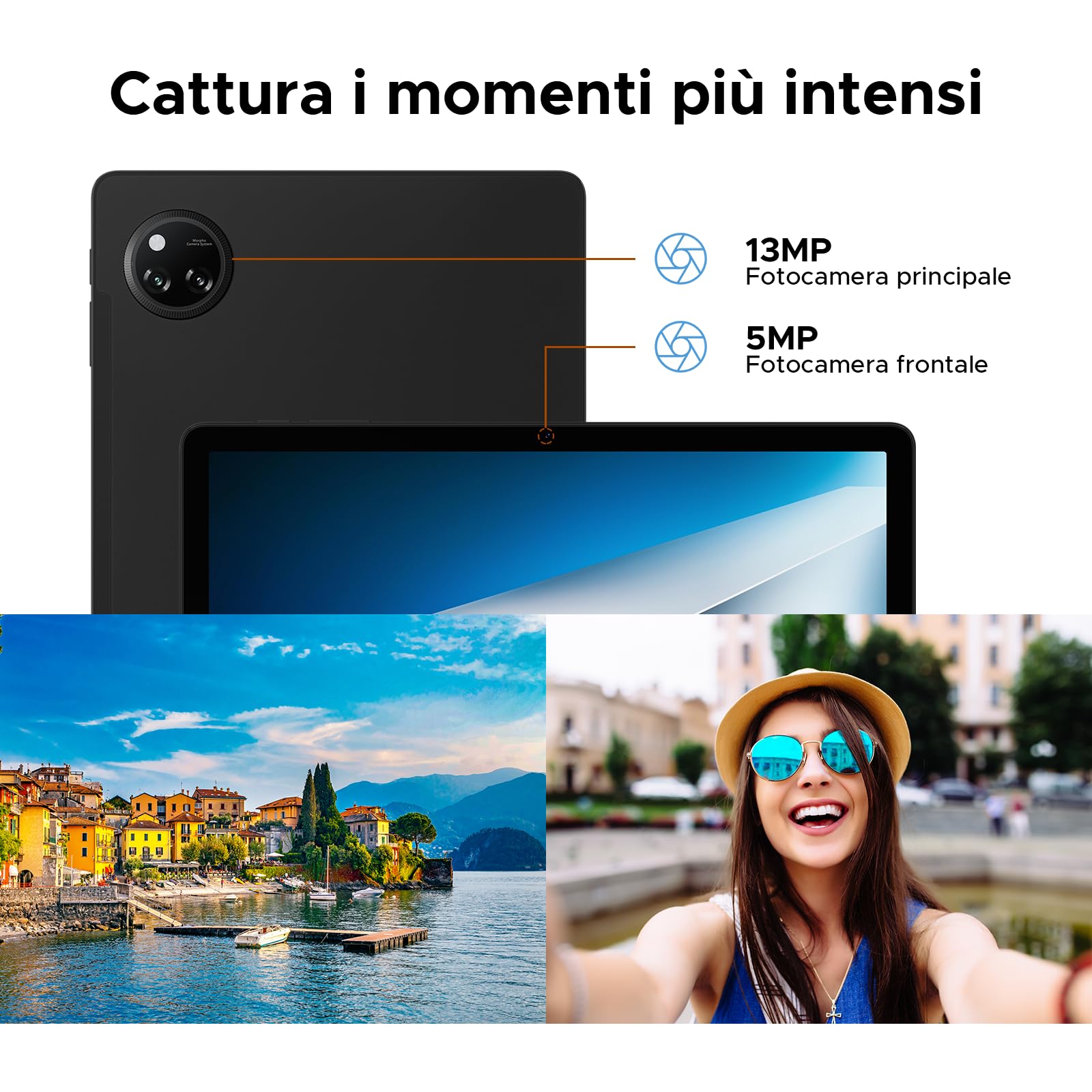 Tab A9 Pro+ Android 16 Tablet 11 Pollici Gemini AI, 36GB RAM +128GB ROM (2TB TF) 8580mAh Gaming Tablet Unisoc T7200 Octa-Core 13MP+5MP Tablets PC WIFI 5/ WidevineL1/GPS/Face ID/OTG, Nero