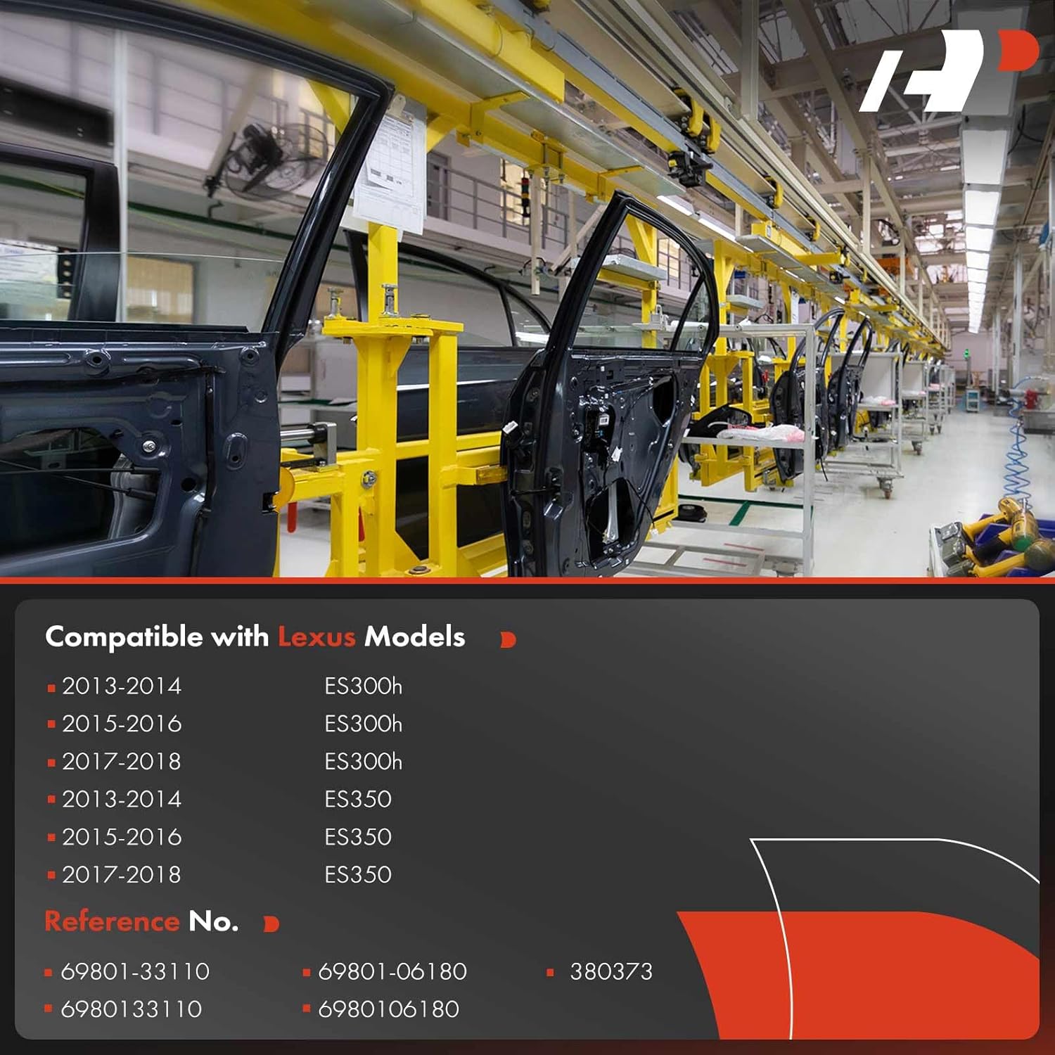 A-Premium Power Window Regulator Front Passenger Side Compatible with Lexus ES300h ES350 2013-2018 Sedan, Without Motor