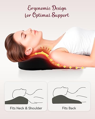 Miniatura 5 de Masajeador de espalda para aliviar el dolor de tejido profundo, masajeador shiatsu de cuello y espalda con calor, masajeador para dolor de espalda y