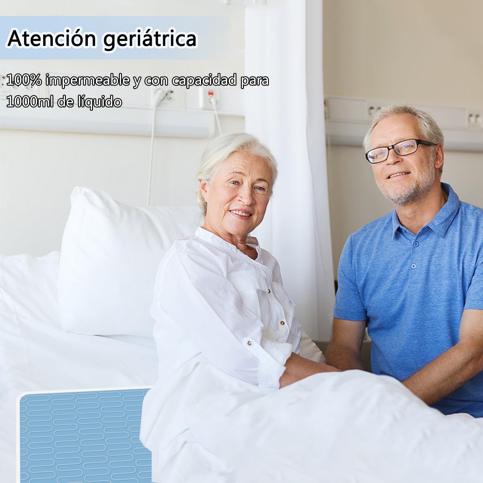 4 colchones para incontinencia - 85 X 130cm, colchones Impermeables Lavables y Reutilizables, Almohadillas para orinar para Adultos, niños, Ancianos y Mascotas