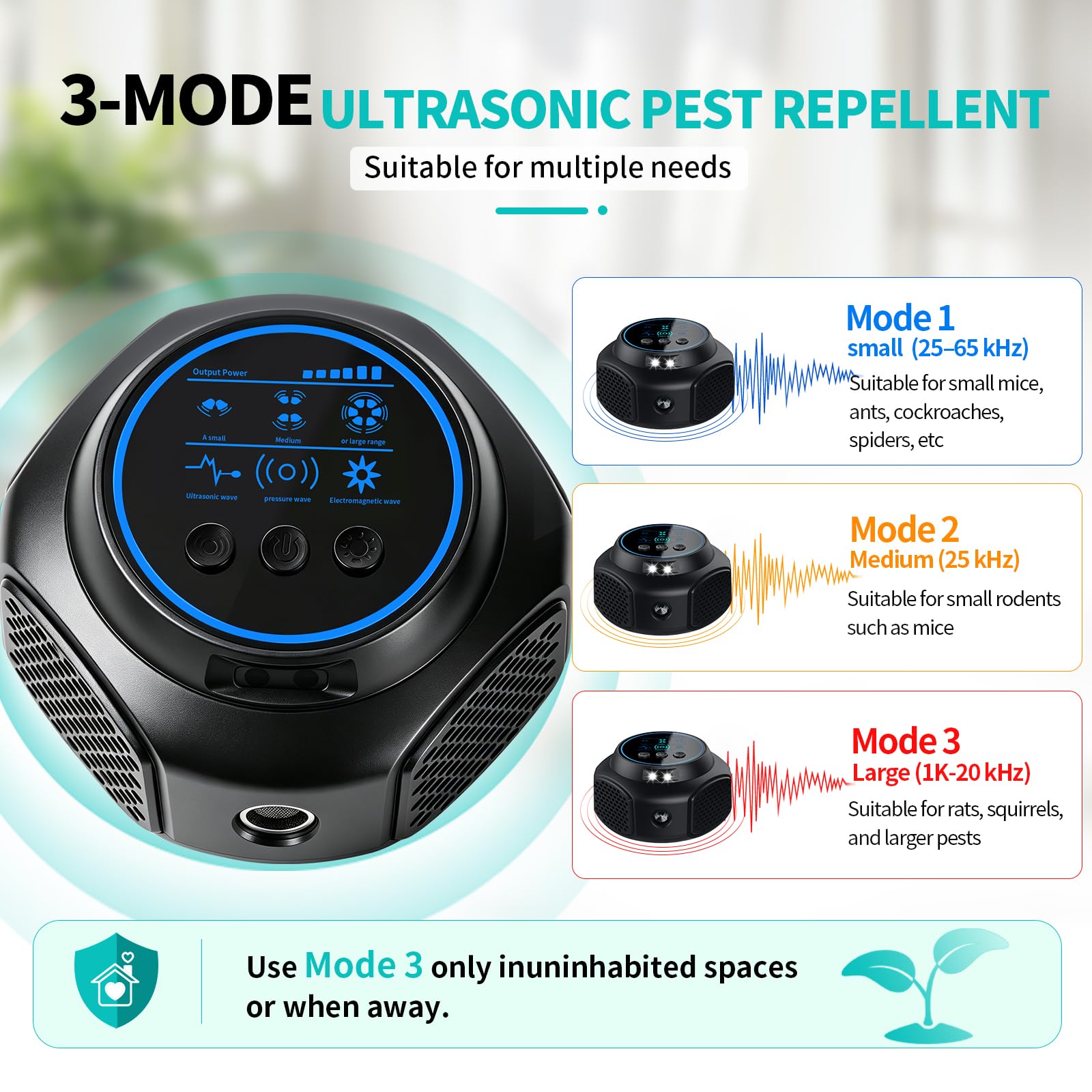 Ultrasonic Pest Repellent - Keep Rodents Away -3