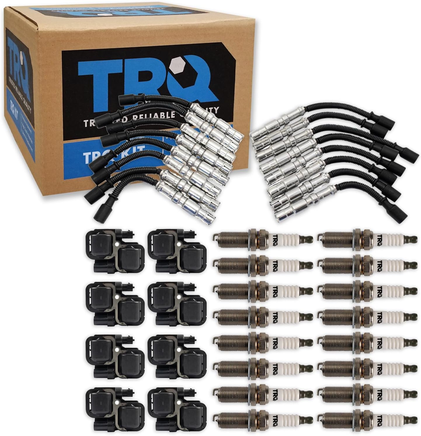 TRQ Ignition Coil and Spark Plug Kit 25 Piece Coil on Plug Iridium Spark Plugs Compatible with 2003-2006 Mercedes-Benz E55 S55 SL55 AMG 2005-2011 G55 2006 CLS55