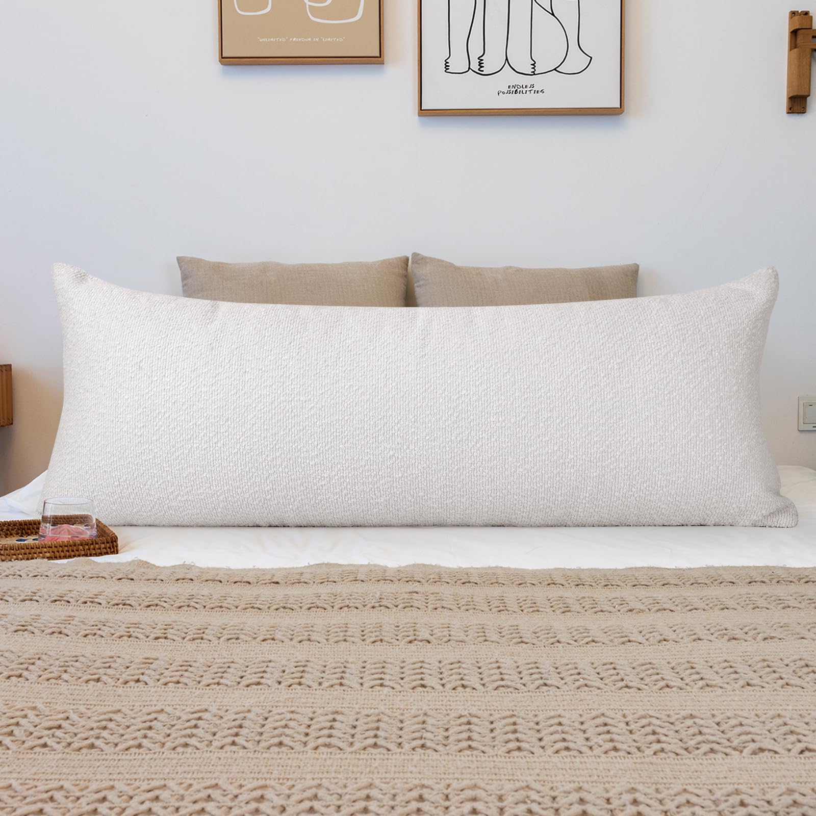 JoraLion Boucle Body Pillow Cover