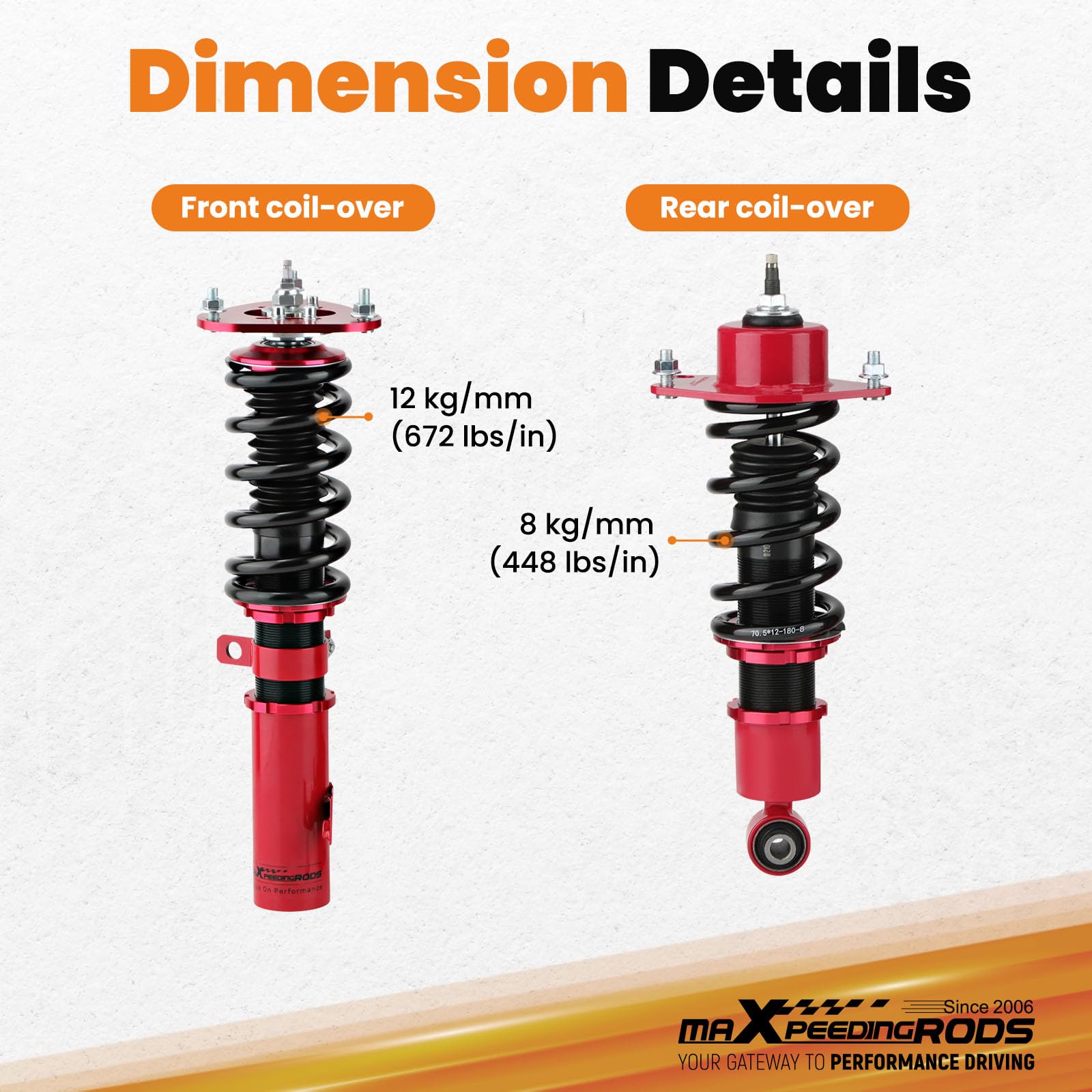 maXpeedingrods Ammortizzatore regolabile a 24 vie per Toyota Celica 1,8 VVT-i T-Sport 2000-2004