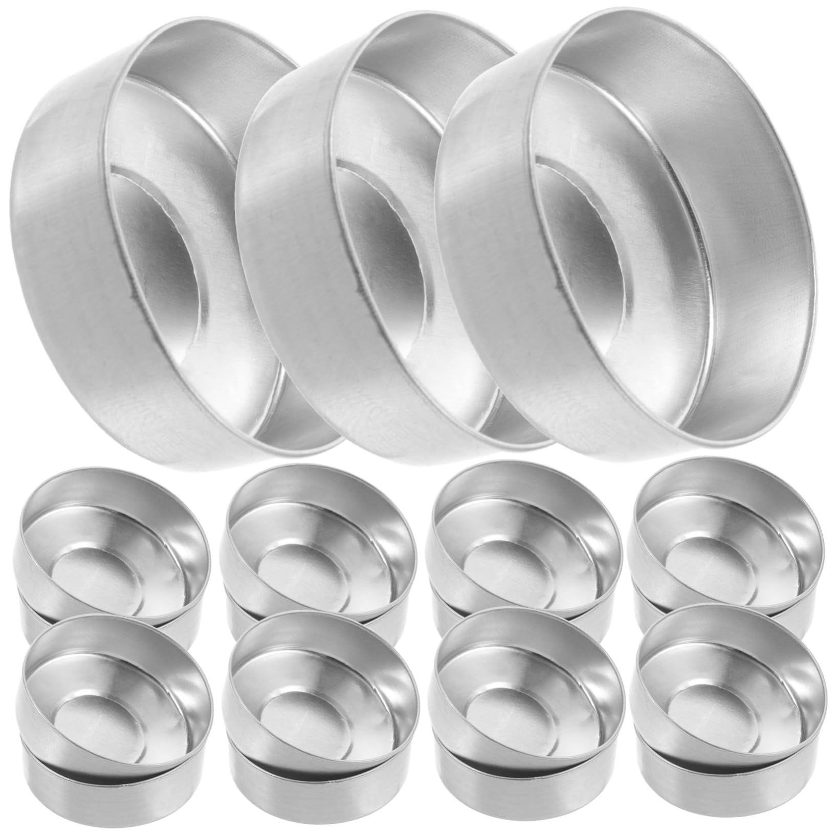 Vaguelly 500Pcs Silver Aluminum Tea Light Tins Empty Containers for Candle Making DIY Wax Candles for Votives Tart Warmers and