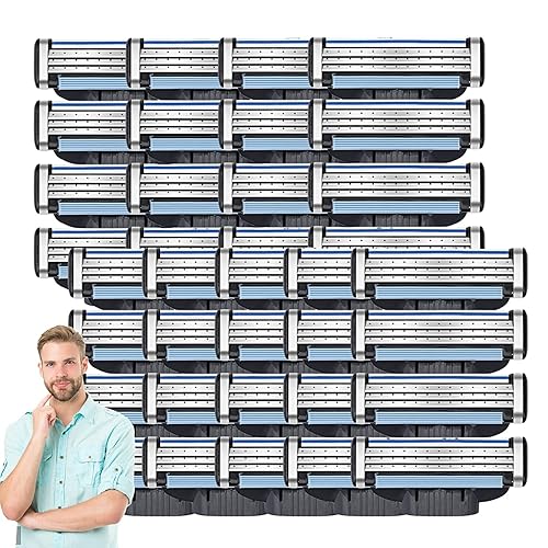 Mach - Recambios de 3 cuchillas de afeitar, cuchillas de afeitar para hombres, repuesto manual Mach 3 cuchillas para Gillette Mach 3, Mach3 para