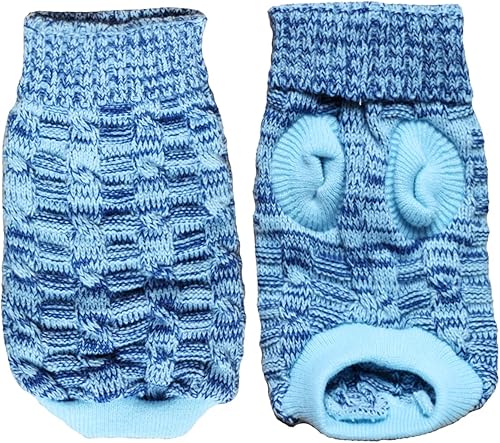 Miniatura 3 de Wiz BBQT suéter casual elegante para gato y perro con cuello de tortuga de punto, ropa de abrigo con collar para perros y gatos mascotas, m, Azul