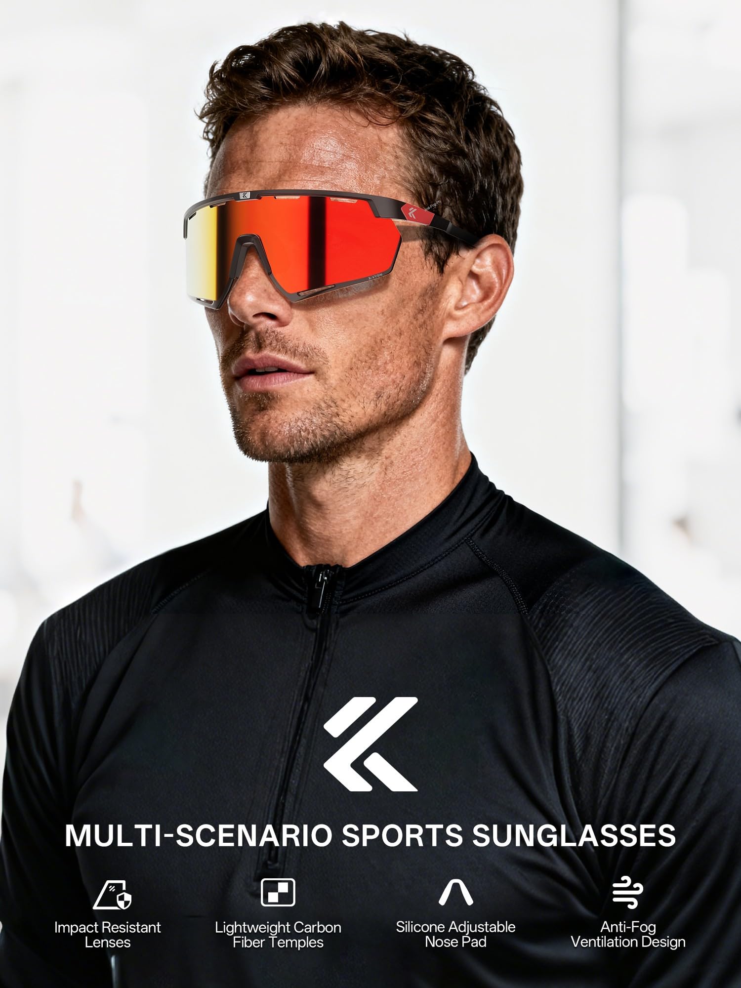 KAPVOE Gafas de Sol Ciclismo 26g Mujeres Hombres Gafas de Deportivas Montañismo Montaña MTB Triatlón KOVEX Serie-K432