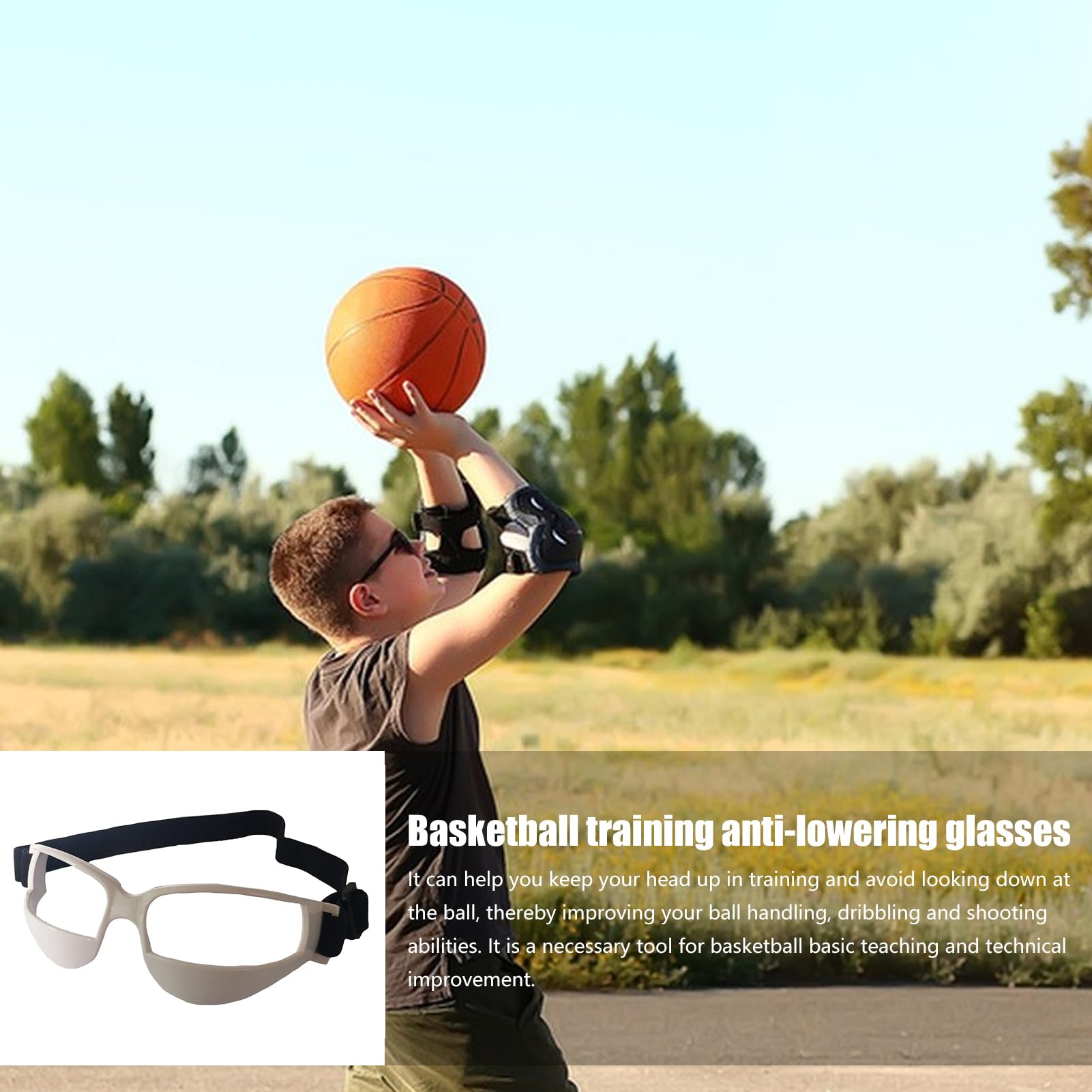 Okulary do koszykówki – okulary ochronne do treningu sportowego, wygodne dopasowanie | trwały materiał TPEE, antypoślizgowa konstrukcja, akcesoria sportowe, trening koszykówki, 17 x 6 cm