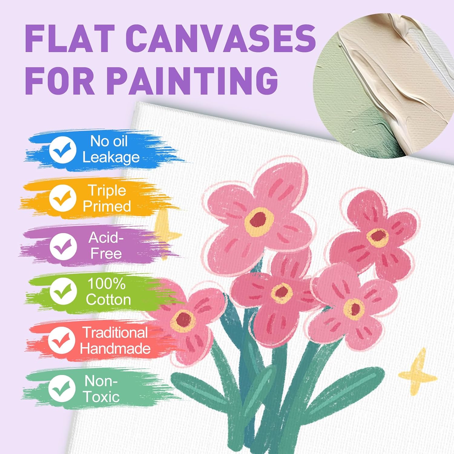 ESRICH Canvas Boards for Painting, 3 Pack Canvases for Painting 11x14 Cotton Primed Acid Free Blank Canvas Panels for Oil Paint, Watercolor, Acrylic Paint, Gouache and Tempera. - Image 3