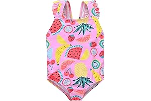 Adorable Kavkas Toddler Girl's Swimsuit with Sun Protection and Ruffle Embellishments