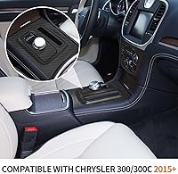 Vista 5 de RT-TCZ Para Chrysler 300C Cambio de engranajes Panel Trim Cubierta Compatible con Chrysler 300/300C 2015 Up Fibra de Carbono Interior Accesorios