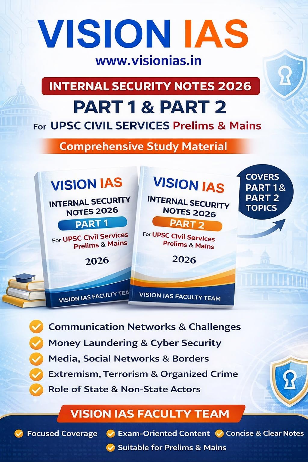 Vision IAS Internal Security Notes 2026 Part 1 and Part 2 for UPSC Civil Services Prelims and Mains Photocopy