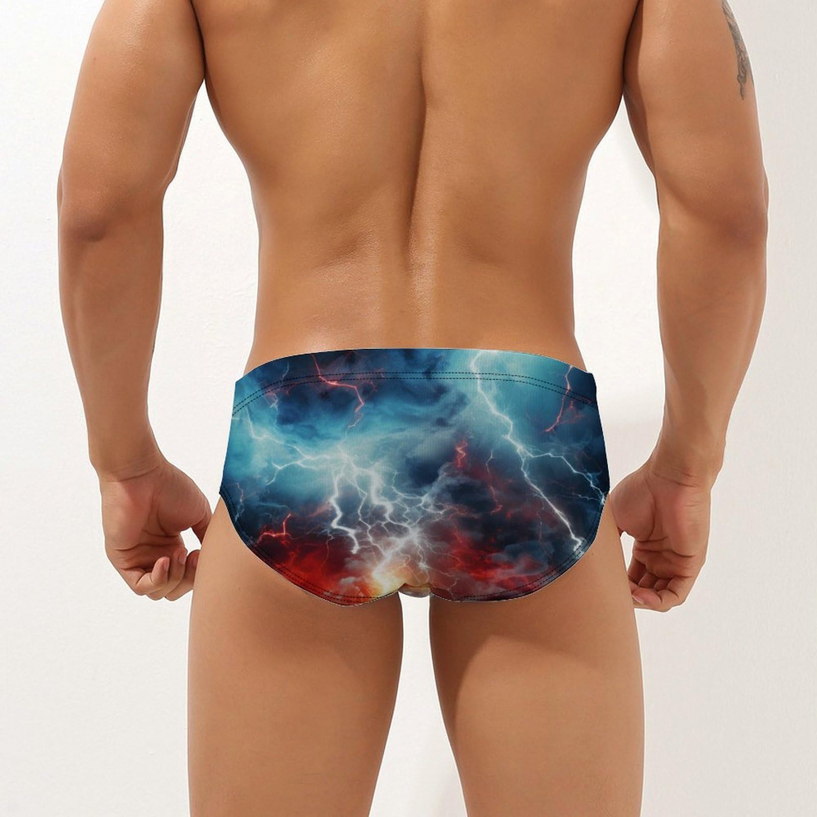 Thunderbolts Mens Swim Briefs Quick Dry Swim Trunk Bikini Underwear Swimsuit 2XL