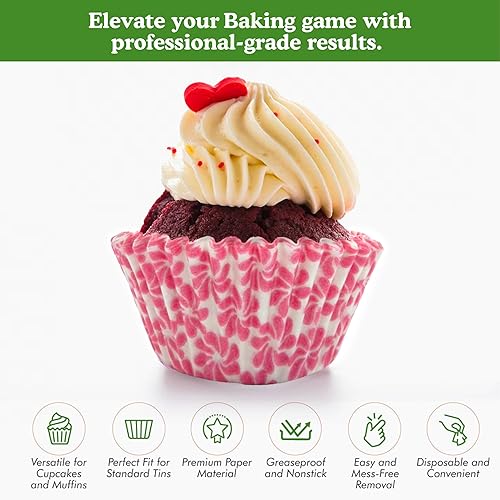 Vista 198 de Regency Wraps Vasos para hornear de grado profesional a prueba de grasa, paquete de 40 unidades, revestimientos estándar, lunares azul cobalto