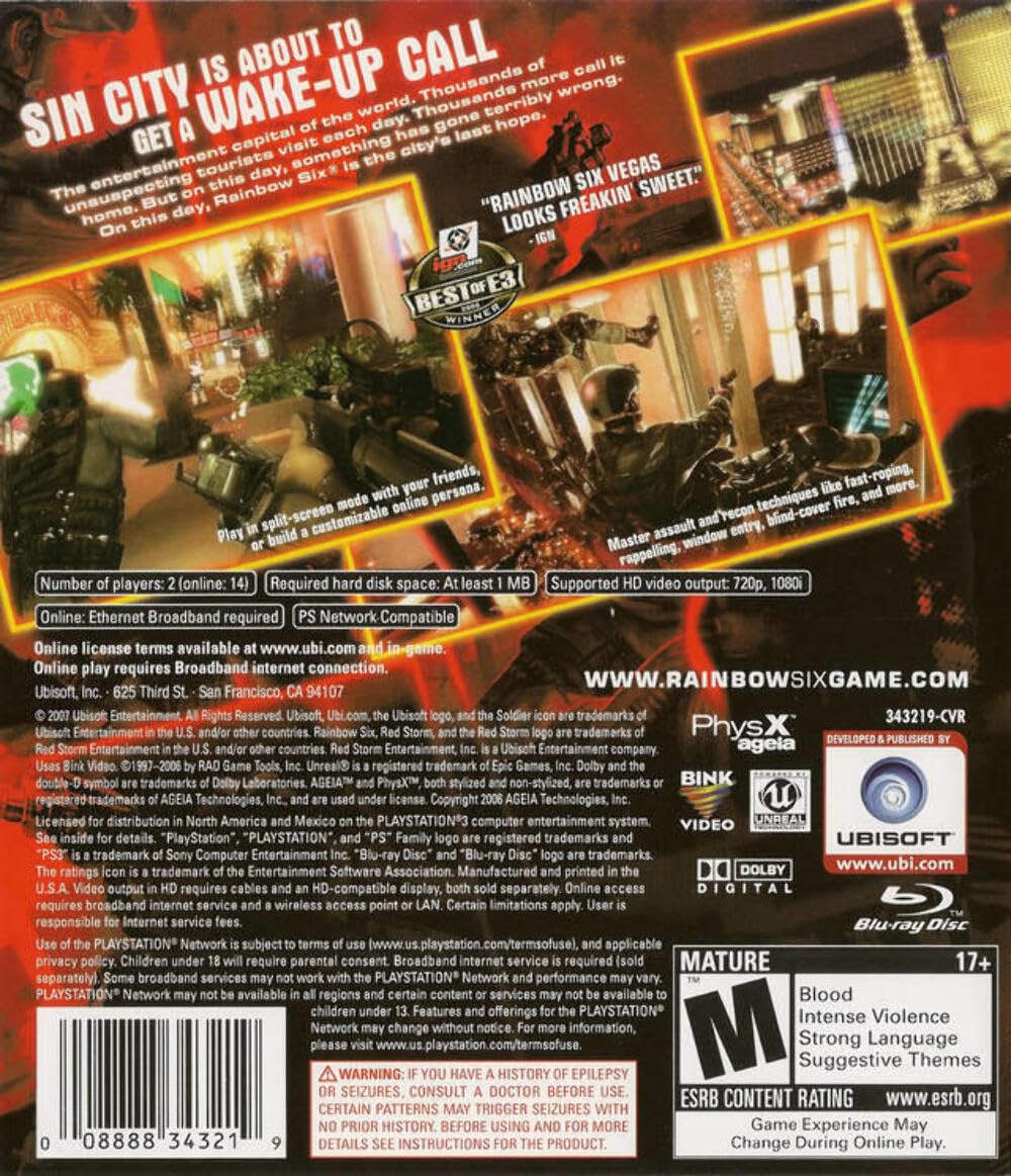 Amazon | Tom Clancy's Rainbow Six Vegas (輸入版) - PS3 | ゲームソフト