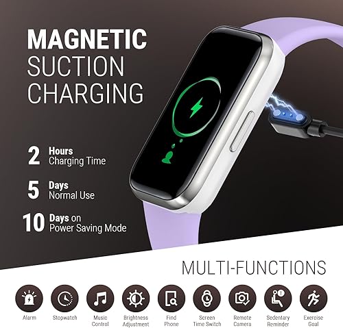 Miniatura 6 de ZURURU Rastreador de actividad física con oxígeno en sangre, frecuencia cardíaca 247 y seguimiento del sueño, IP68, impermeable, actividad