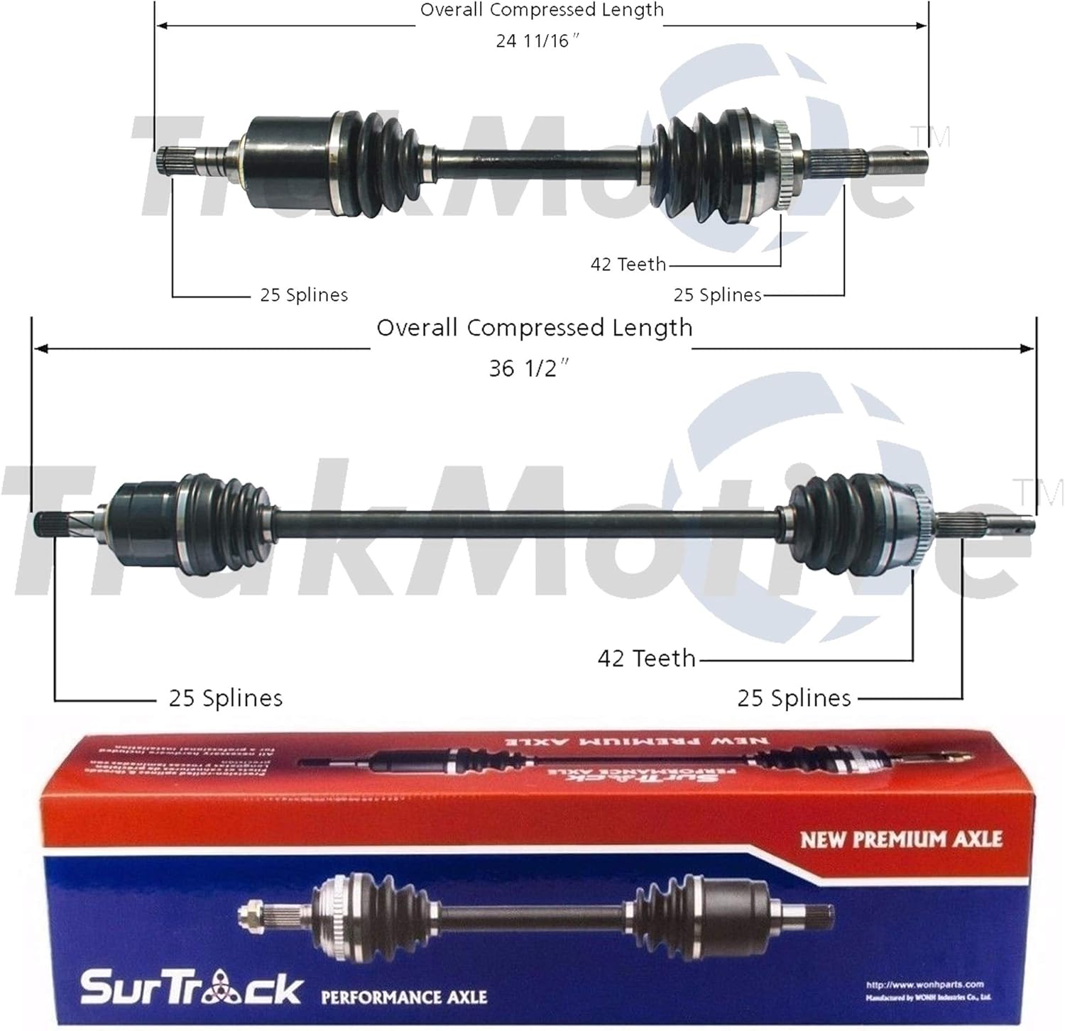 SurTrack Pair Set of 2 Front CV Axle Shafts For Nissan