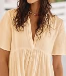 R.Vivimos Womens Summer Cotton Flowy Maxi Dress Short Sleeve V Neck Empire Waist Boho Tiered Ruffle Casual Loose Long Dresses