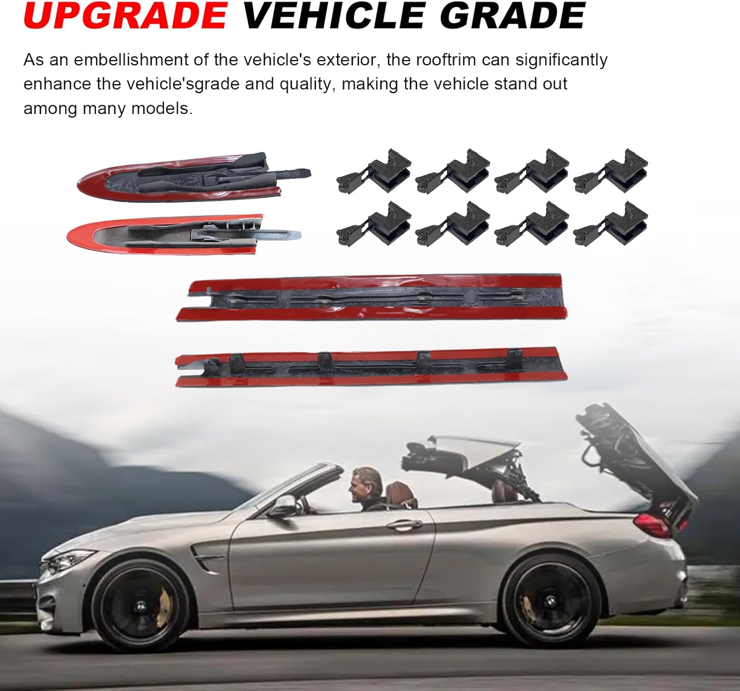 12 PCS 2007-2019 for BMW M3 M4 328i 335i 428i 430i 435i 440i E93 F33 F83 Convertible Roof Top Hinge Cover Left Right Replace# 54377184037 54377184038 (Roof Trim 12-Piece Set)