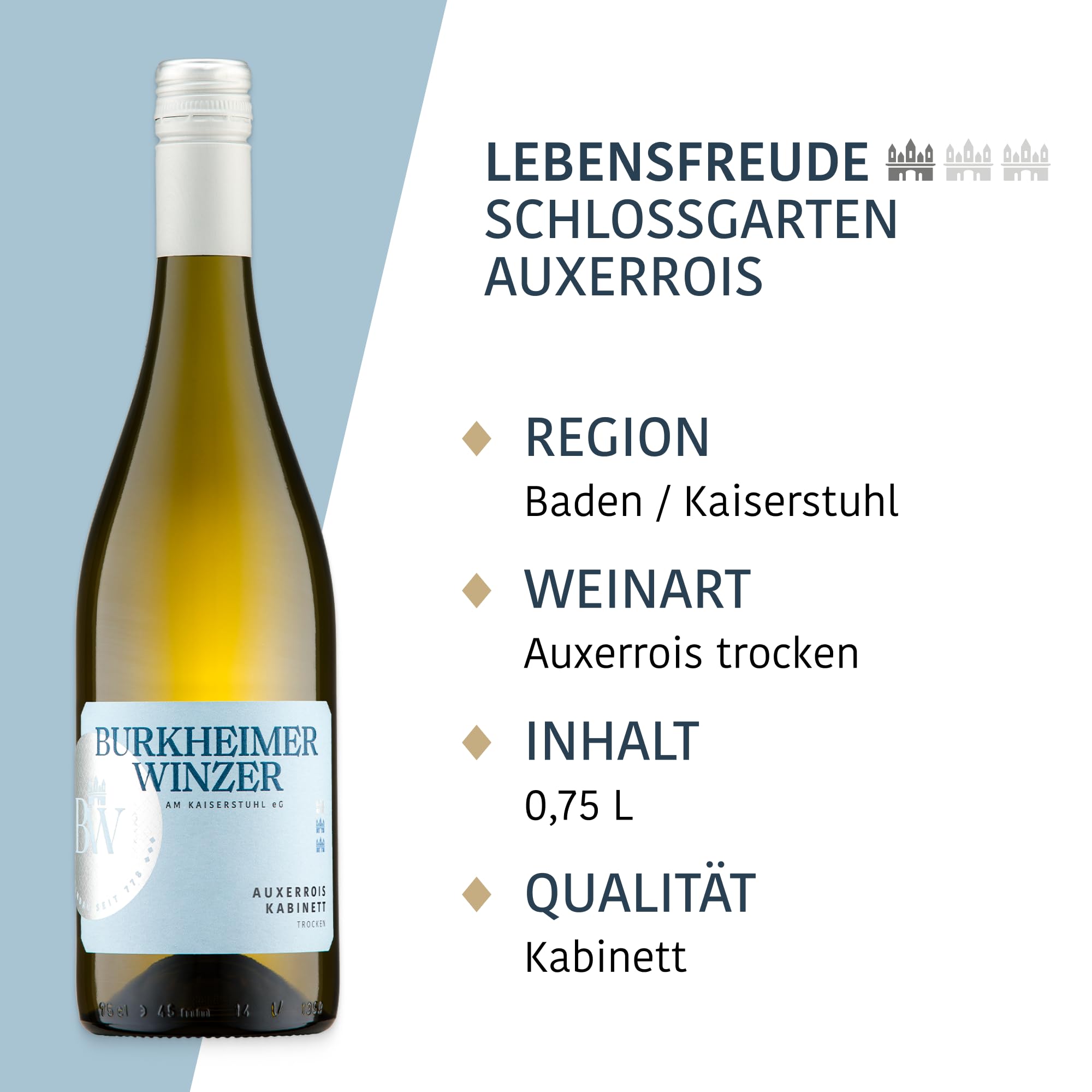 Burkheimer Kabinett Wein Tasting Set – Spätburgunder, Rosé, Sauvignon Blanc, Auxerrois, Grauburgunder & Chardonnay Wein-Paket – ausdrucksstark, fruchtig & elegant – Lebensfreude Kollektion (6 x 0,75l)