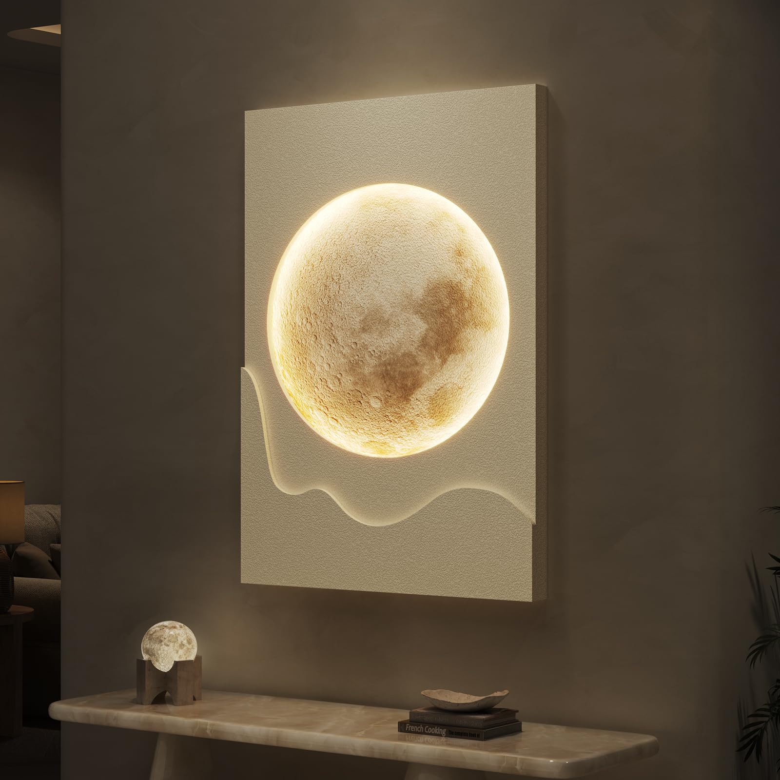 3D Textured Abstract Wall Art Set - Brown & White -11