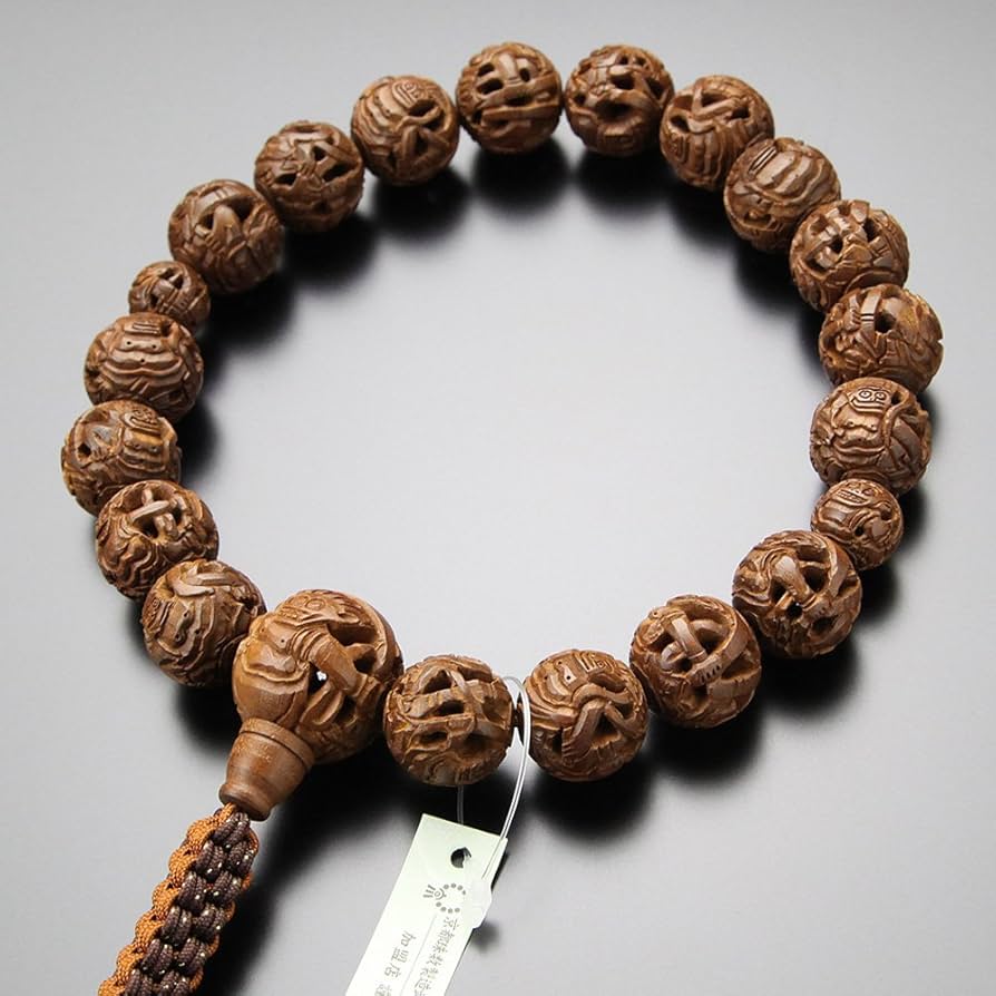 Amazon｜念珠ドットコム 浄土真宗 数珠 男性用 18玉 風神雷神