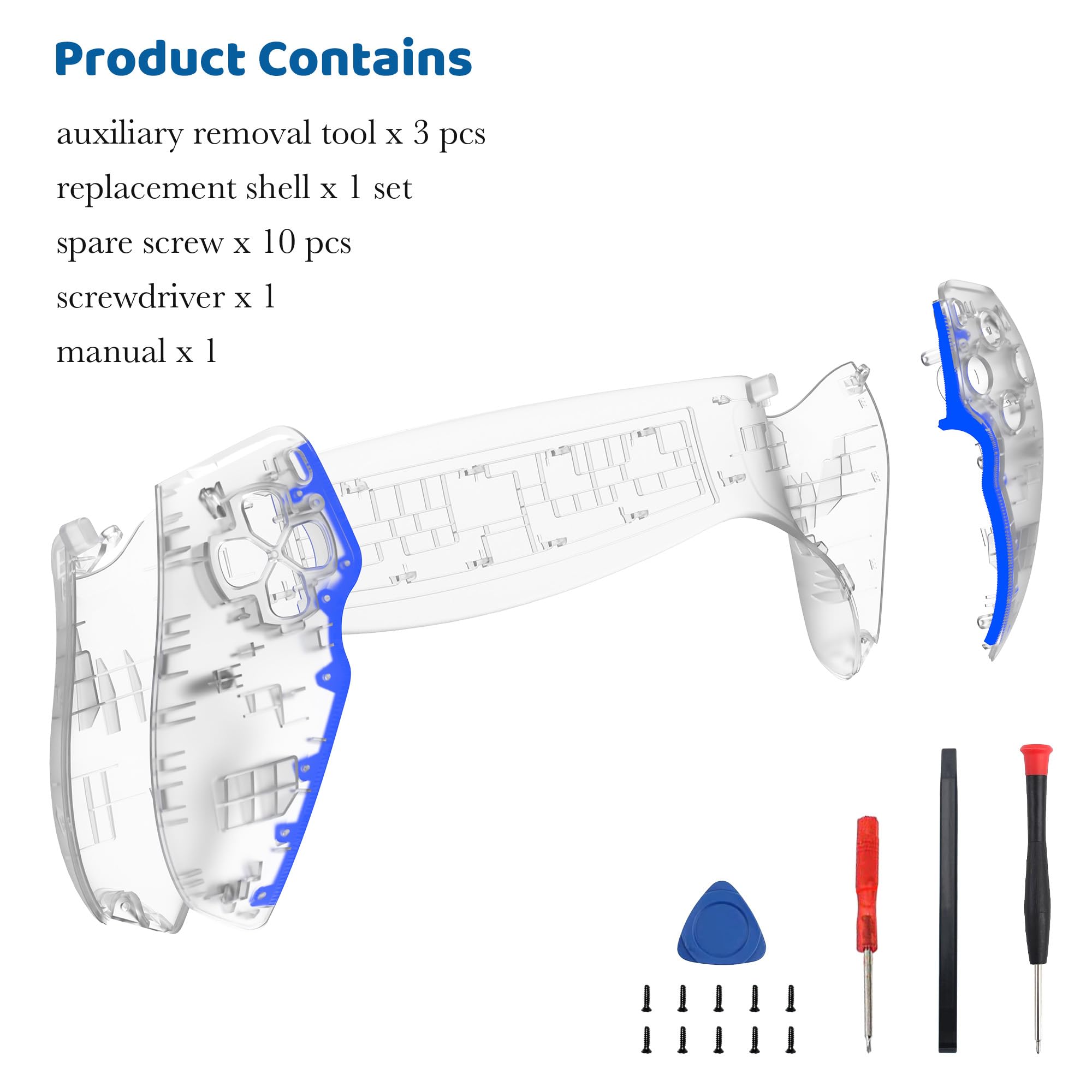 Ersatz-Schalenplatte für P5 Portal DOBEWINGDELOU Frontabdeckung & Rückplatten Custom Full Housing Case Cover DIY Handheld Konsole Faceplate ABS Transparent