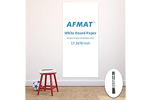 Wipebooks Whiteboard Sticker Paper, 17.3 x 78 Inch Multi-Surface Dry Erase Contact...