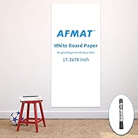 AFMAT 17.3x78" Dry Erase Whiteboard Sticker Paper - Super Sticky, No Ghosting After 60 Days, Peel & Stick for Home Office Classroom, Includes Marker