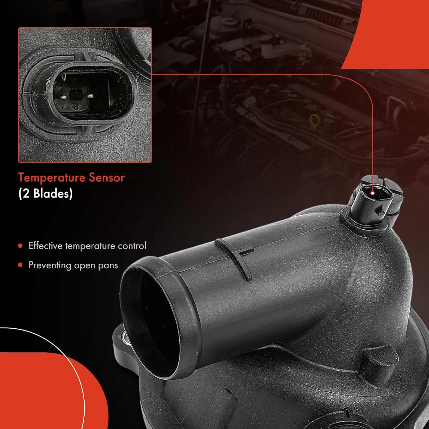 A-Premium Engine Coolant Thermostat Housing Assembly with O-ring Compatible with Audi Q7 2007-2010, S6 2007-2011, S8 2007-2009, A6 Quattro 2007-2011, A8 Quattro 2007-2010 & Volkswagen Touareg