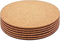 KITLAB 6 Pack Double Layer 6 Inch Cork Plant Coasters - Absorbent Mats for Houseplants, Floor Protection & Versatile Use