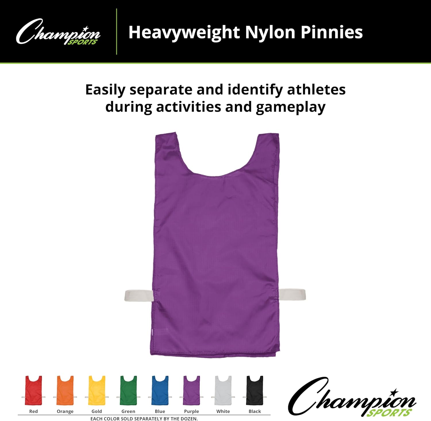 Champion Sports Heavyweight Nylon Pinnie - Multiple Colors (Pack of 12)