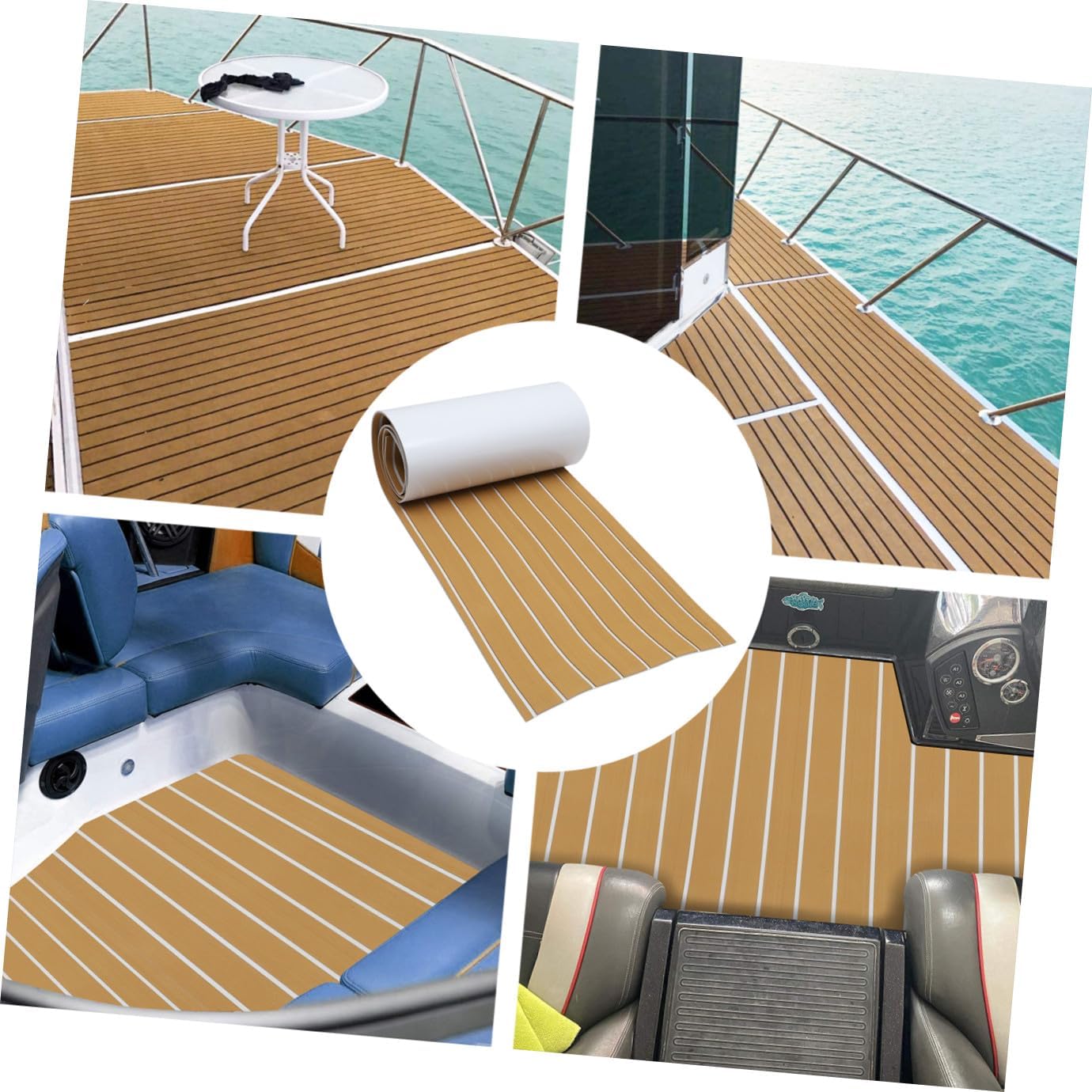 GALPADA 1Roll Eva Faux Sheet for Boat Decking Non Slip Mat Durable Flooring for Yacht Rv Swimming Pool Garden Easy to Cut Salt Water