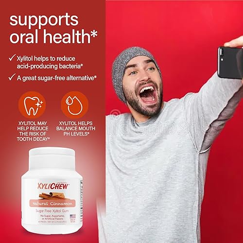 Miniatura 6 de Xylichew Goma de mascar de xilitol - Goma de mascar sin azúcar, sin aspartamo, sin gluten, keto, sin azúcar, saludable, cuidado bucal natural
