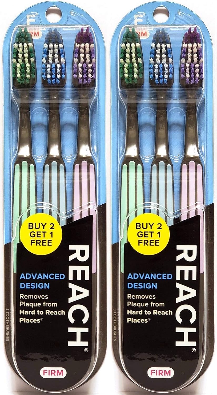 Reach Advanced Design Firm Toothbrushes, Colors May Vary, 3 Count (Pack