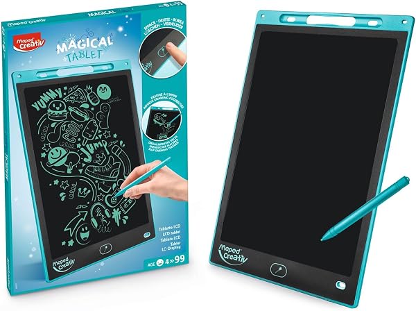 Maped Creativ - Magical Board Maxi - Tablette de Dessin LCD avec Écran 12 Pouces Plus Stylet - Légère et Facile à Transporter Dessin Effaçables à l'Infini - Loisir Créatif dès 4 Ans - 1