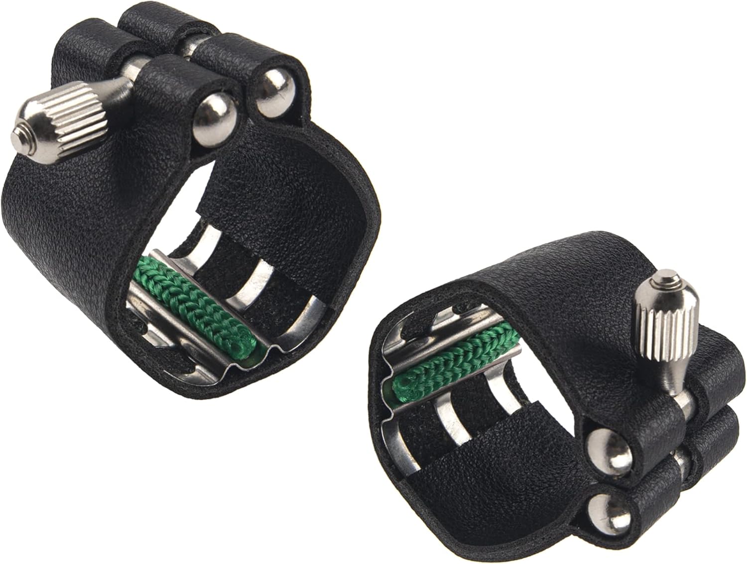 2Pcs Yootones Black Artificial Leather Saxophone Mouthpiece