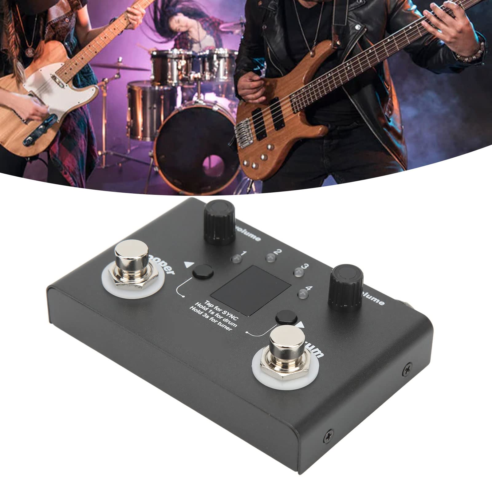 Pedał Drum Looper, 4 Miejsca do Przechowywania 11 Minut Czas Nagrywania Metal Phrase Loop Pedał Efektów z Tunerem, Stacja Pedałów Gitary Basowej