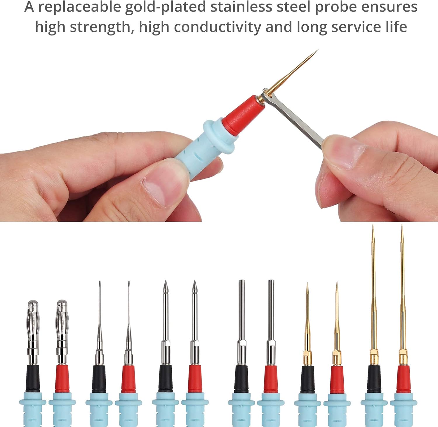 Flash Deals - 40% OFF 23 Piece Multimeter Leads Kit Professional and Upgraded Test Leads Set with Replaceable Gold-Plated Multimeter Probes, Alligator Clips, Test Hooks and Back Probe Pins