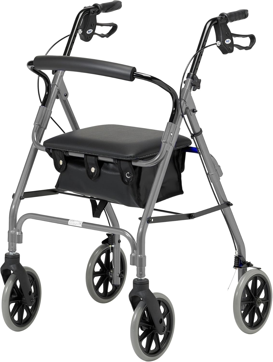 Days Lightweight Folding Four Wheel Rollator Walker with Padded Seat