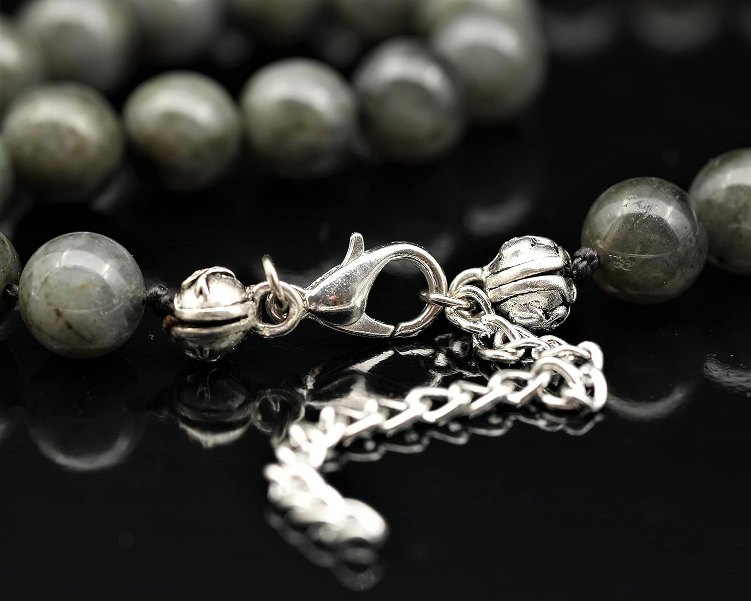Natural Gemstone Beaded Choker Necklace | 8mm Handmade Adjustable Jewelry for Men & Women | Chakra Balancing Crystal Necklace | Spiritual Gift | Macrame Cord with Extender