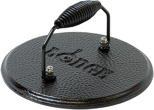 Miniatura 4 de Lodge - Prensa de parrilla de hierro fundido pre-curado con mango en espiral de agarre frío de 45 x 675 pulgadas color negro