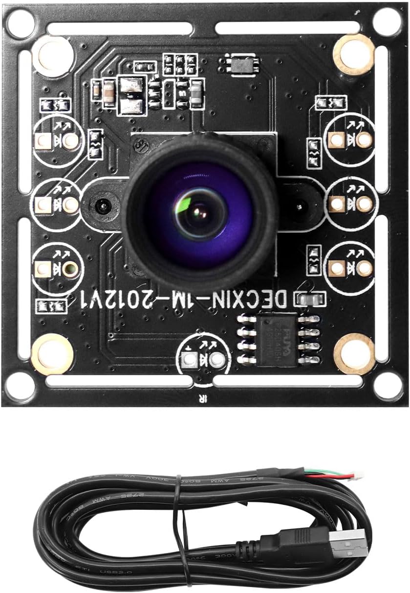 OV9732 100 Degree Camera Module, 1 MP 1280 x 720, 2 m USB Cable, USB Driver, 100° Wide Angle Compatible with Autodarts.io, Windows XP/7/8/10 for DIY Projects