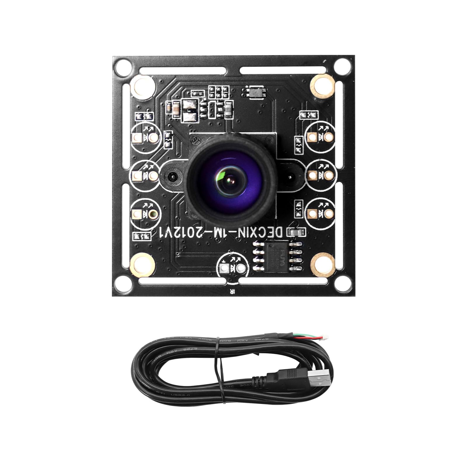 OV9732 100 Degree Camera Module, 1 MP 1280 x 720, 2 m USB Cable, USB Driver, 100° Wide Angle Compatible with Autodarts.io, Windows XP/7/8/10 for DIY Projects