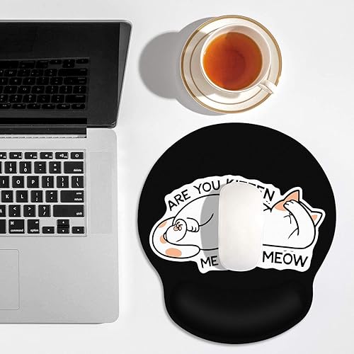 Miniatura 9 de Britimes Alfombrilla de mouse ergonómica con soporte para muñeca, con base de goma antideslizante y estampado de patas grises para el hogar,